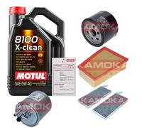 Kamoka Controllo Set 5 L Motul 8100 x-Pulire 5W-40 per Renault Kangoo
