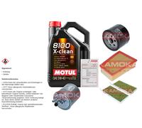 Kamoka Controllo Set 5 L Motul 8100 x-Pulire 5W-40 per Renault Kangoo Express
