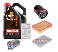 Kamoka Controllo Set 5 L Motul 8100 x-Pulire 5W-40 per VW Caddy II Furgonato