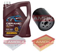 KAMOKA Controllo Set 5L MANNOL Ceramic 5W-40 Per Peugeot 307 SW 2.0 HDi 110