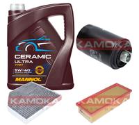 Kamoka Controllo Set 5L mannol Ceramica 5W-40 per Audi A4 Avant 1.8 TFSI