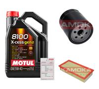 KAMOKA Controllo Set 5L MOTUL 8100 X-CESS 5W-40 Per Peugeot 807 2.2 HDi 2.0