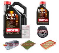 Kamoka Controllo Set 6 L Motul 8100 x-Pulire 5W-40 per Vagone Fiat Stilo Multi