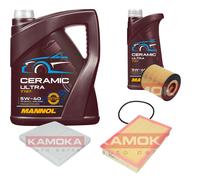 Kamoka Controllo Set 6L mannol IN Ceramica 5W-40 per Volvo V70 II 2.4 2.5 T