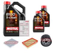 Kamoka Controllo Set 7 L Motul 8100 x-Pulire 5W-40 per Vagone Fiat Stilo Multi