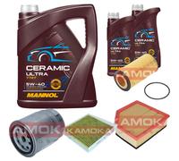 KAMOKA Controllo Set 7L MANNOL Ceramic 5W-40 Per Volvo V70 II 2.4 D5 XC70