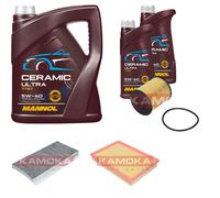 Kamoka Controllo Set 7L mannol Ceramica 5W-40 per Opel Corsa C 1.8