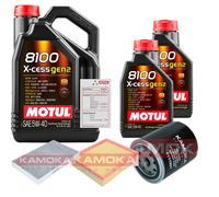 Kamoka Controllo Set 7L Motul 8100 x-Cess 5W-40 per Audi A6 2.4 2.8 di Quattro