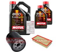 KAMOKA Controllo Set 7L MOTUL 8100 X-CESS 5W-40 Per Peugeot 807 2.2 HDi 2.0