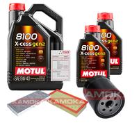 KAMOKA Controllo Set 7L MOTUL 8100 X-CESS 5W-40 Per Peugeot 807 2.2 HDi 2.0