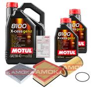 KAMOKA Controllo Set 7L MOTUL 8100 X-CESS 5W-40 Per Volvo V70 II 2.4 D5 XC70