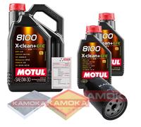 Kamoka Controllo Set 7L Motul 8100 x-Pulire 0W-30 per Audi A6 1.8 T.