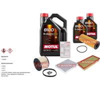 Kamoka Controllo Set 7L Motul 8100 x-Pulire 0W-30 per Volkswagen Touareg 3.0 V6