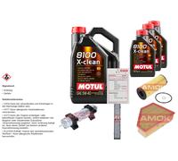 KAMOKA Controllo Set 8 L MOTUL 8100 X-CLEAN 5W-40 Per BMW 3er Touring E91