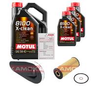 KAMOKA Controllo Set 8 L MOTUL 8100 X-CLEAN 5W-40 Per BMW 5er Touring F11