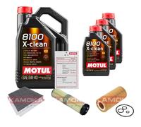 KAMOKA Controllo Set 8 L MOTUL 8100 X-CLEAN 5W-40 Per Mercedes-Benz E-Klasse