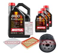 Kamoka Controllo Set 8L Motul 8100 x-Cess 5W-40 per Vagone Fiat Stilo Multi