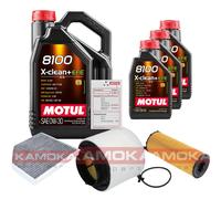 KAMOKA Controllo Set 8L MOTUL 8100 X-CLEAN 0W-30 Per Audi A4 Avant 3.0 TDI