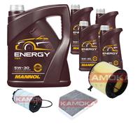 KAMOKA Controllo Set 9L MANNOL Energy 5W-30 per Audi A5 S5 quattro