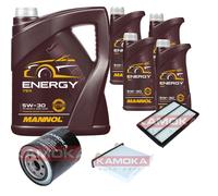 KAMOKA Controllo Set 9L MANNOL Energy 5W-30 per Mitsubishi Pajero III 2.5