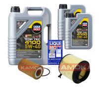 Kamoka Controllo Set Liqui Moly Top Tec 4100 5W-40 7L per Audi A5 Cabriolet