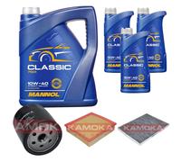 Kamoka Controllo Set mannol Classic, 10W-40 8L per Opel Omega B 2.2 16V
