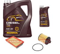 Kamoka Controllo Set mannol di Diesel Tdi 5W-30 6L per Fiat Tipo Berlina