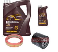 KAMOKA Controllo Set MANNOL Diesel TDI 5W-30 6L Per VW Golf III 1.6 1.4 Seat