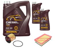 KAMOKA Controllo Set MANNOL Diesel TDI 5W-30 7L Per Fiat 500L 1.6 D Multijet