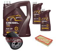 KAMOKA Controllo Set MANNOL Diesel TDI 5W-30 7L Per Peugeot 807 2.2 HDi 2.0