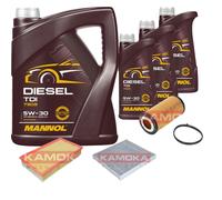 KAMOKA Controllo Set MANNOL Diesel TDI 5W-30 8L Per Audi A3 Sportback RS3