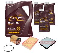 Kamoka Controllo Set mannol Elite 5W-40 8L per Volvo V70 II 2.4 2.5 T S60 Ho
