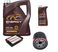 Kamoka Controllo Set mannol Energia 5W-30 6L per Mitsubishi Lancer VIII) Evo