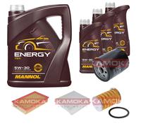Kamoka Controllo Set mannol Energia 5W-30 8L per Ford Messa Fuoco