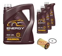 KAMOKA Controllo set MANNOL Energia 5W-30 8L per il VW Tiguan Tutto ritmo 2.0