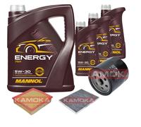 Kamoka Controllo Set mannol Energia 5W-30 8L per Opel Omega B '2.2 16V 2.0