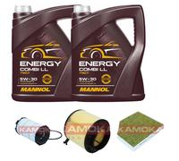Kamoka Controllo Set mannol Energy Combi Ll 5W-30 10L per Audi A5 S5, Quattro