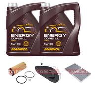 KAMOKA Controllo Set MANNOL Energy Combi LL 5W-30 10L Per BMW 5 Serie 525D 535D