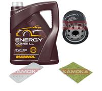 KAMOKA Controllo Set MANNOL Energy Combi LL 5W-30 5L Per Toyota IQ 1.0