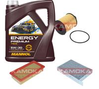Kamoka Controllo Set mannol Energy Premium 5W-30 5L per Opel Agila (B)