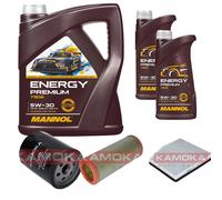 Kamoka Controllo Set mannol Energy Premium 5W-30 7L per Fiat Doblo 1.6