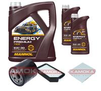 KAMOKA Controllo Set MANNOL Energy Premium 5W-30 7L Per KIA Rio III 1.25