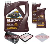 KAMOKA Controllo Set MANNOL Energy Premium 5W-30 7L Per KIA Sorento I 2.5