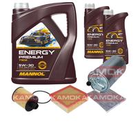 Kamoka Controllo Set mannol Energy Premium 5W-30 7L per Opel Corsa D.