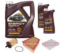KAMOKA Controllo Set MANNOL Energy Premium 5W-30 7L Per VW Polo 1.4 TDI 1.9