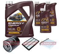 Kamoka Controllo Set mannol Energy Premium 5W-30 8L per Mitsubishi Pajero