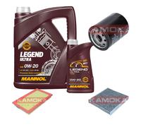 Kamoka Controllo Set mannol Legend Ultra 0W-20 6L per Suzuki Vitara 1.6