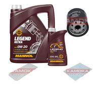 KAMOKA Controllo Set MANNOL Legend Ultra 0W-20 6L Per Toyota IQ 1.0