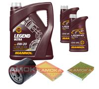 Kamoka Controllo Set mannol Legend Ultra 0W-20 7L per Kia Rio IV 1.25 1.4