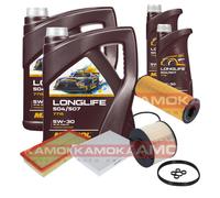 KAMOKA Controllo Set MANNOL LONGLIFE 5W-30 12L Per VW Touareg 3.0 V6 TDI